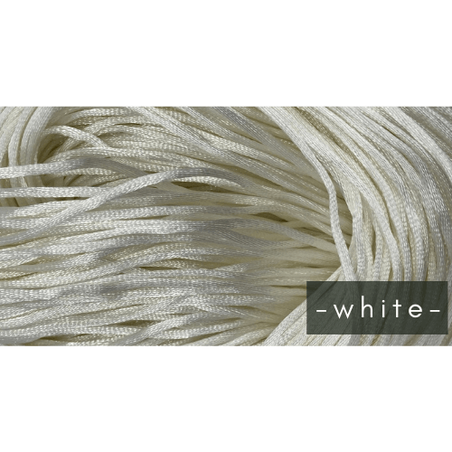 White 1.5mm Satin Cord (1 meter pre-cut)
