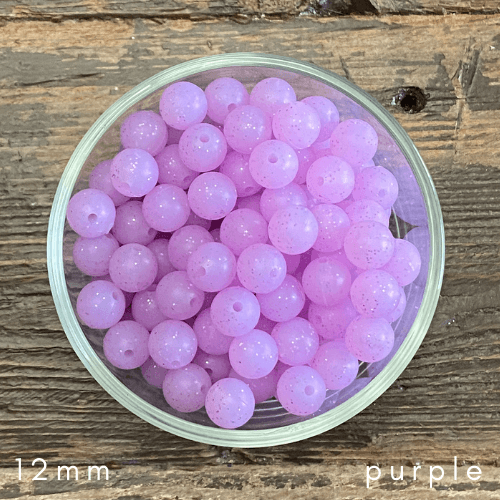 purple glitter beads