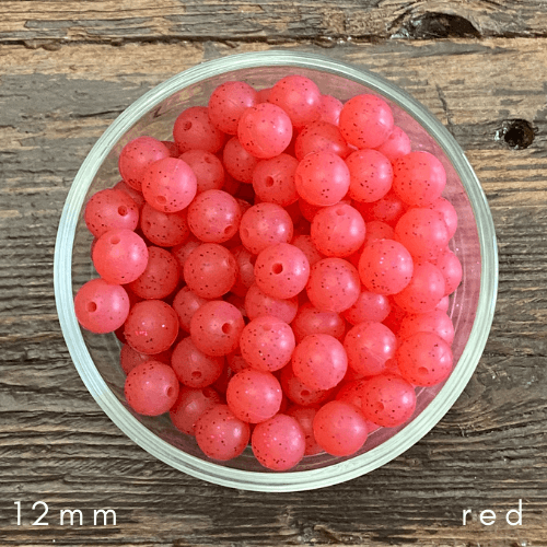 red glitter beads