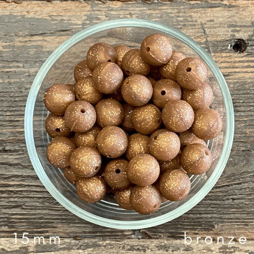 bronze glitter beads
