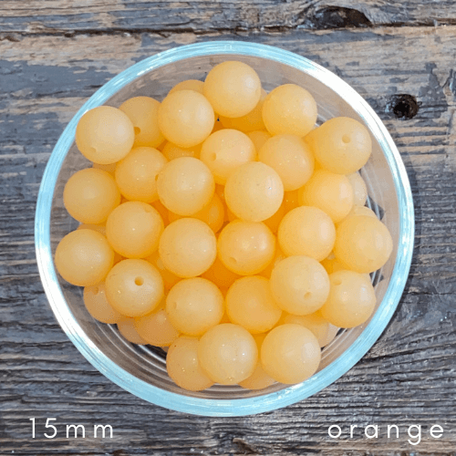 orange glitter beads