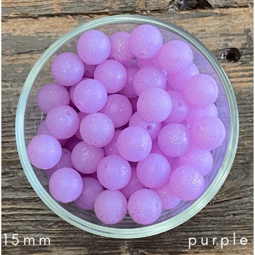 purple glitter beads