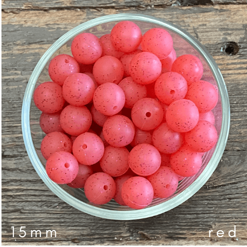 red glitter beads