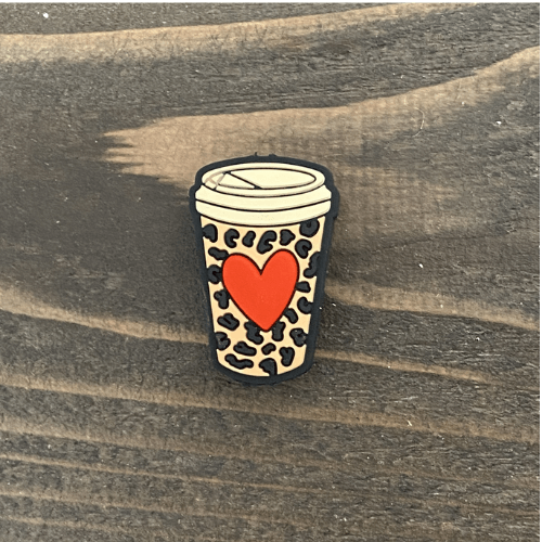 coffee cup (brown with red heart)