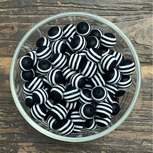 black with white stripes