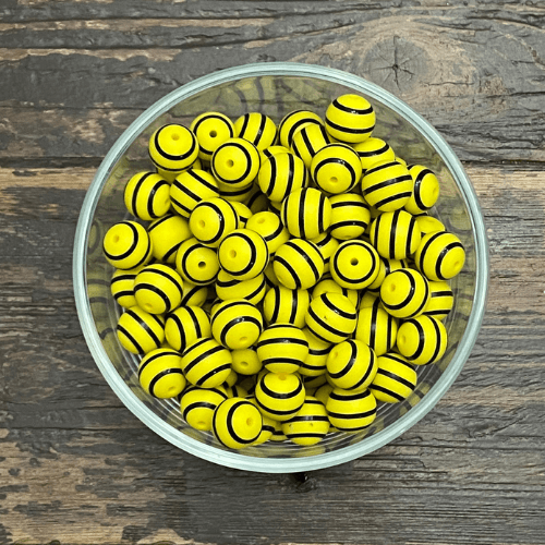 yellow with black stripes