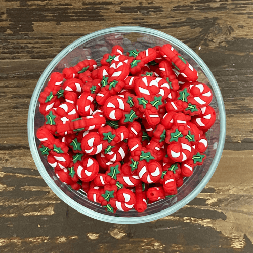 candy cane with mistletoe