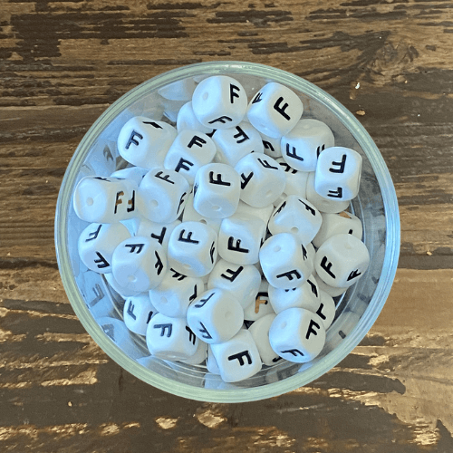 letter beads 12mm X 12mm
