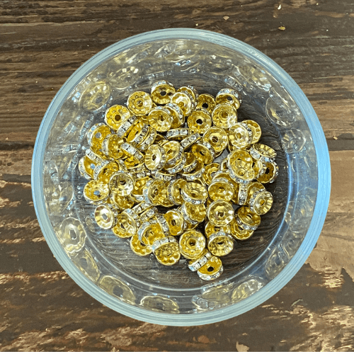 10mm rhinestone spacers set of 10