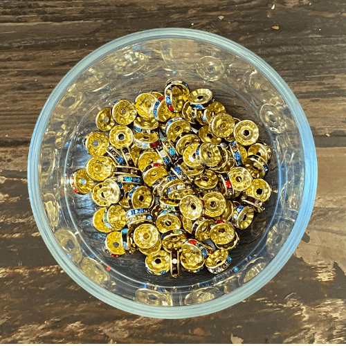 10mm rhinestone spacers set of 10