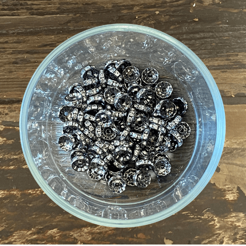 10mm rhinestone spacers set of 10