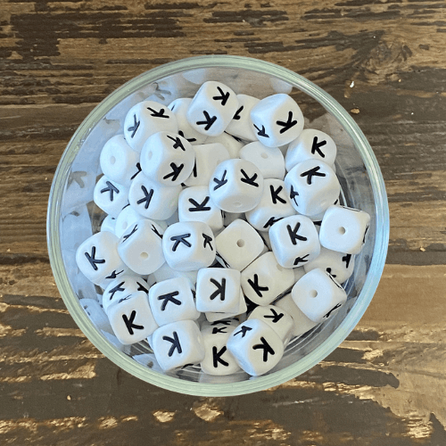 letter beads 12mm X 12mm