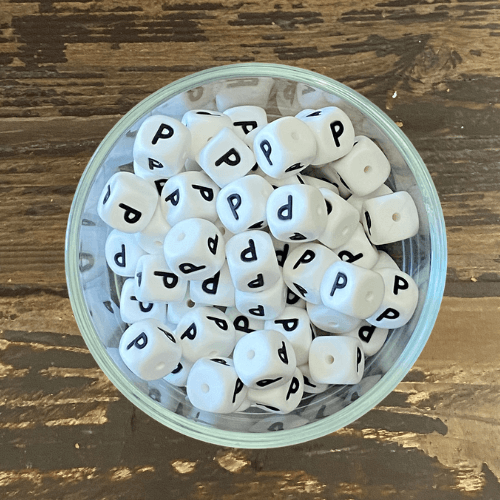 letter beads 12mm X 12mm