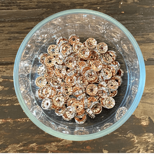 10mm rhinestone spacers set of 10