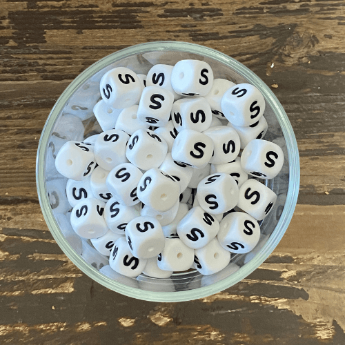letter beads 12mm X 12mm