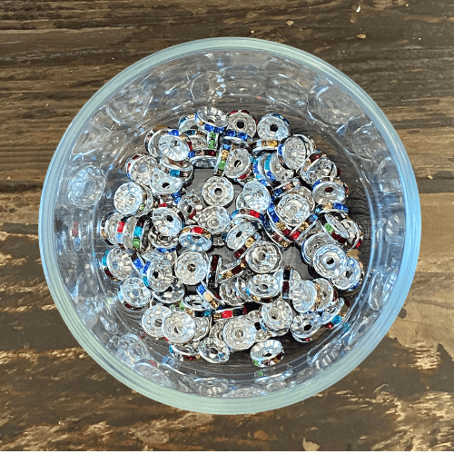 10mm rhinestone spacers set of 10