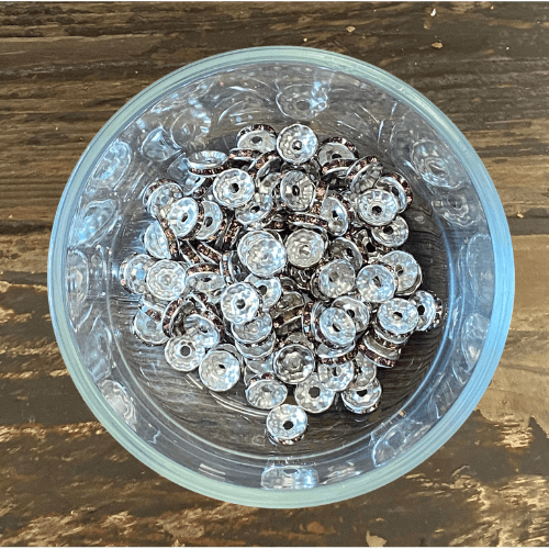 10mm rhinestone spacers set of 10