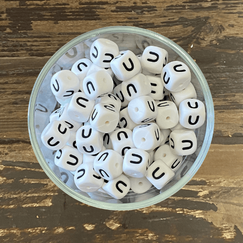 letter beads 12mm X 12mm