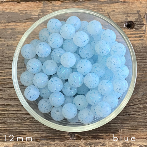 blue glitter beads