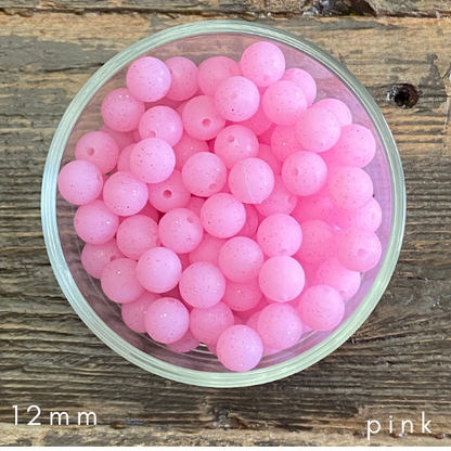 pink glitter beads