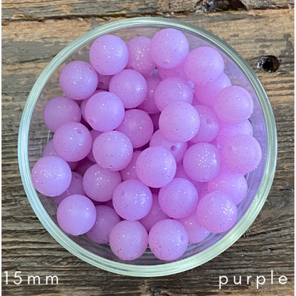 purple glitter beads