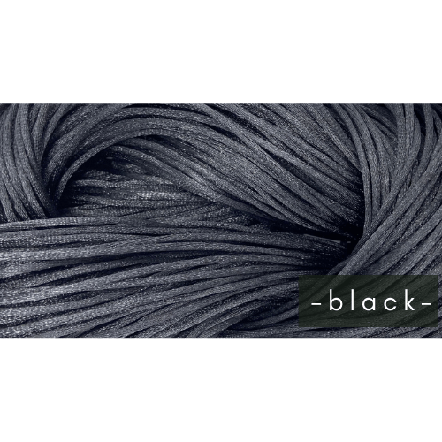 black 1.5mm Satin Cord (1 meter pre-cut)