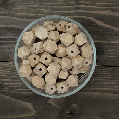 beech wood hexagon beads