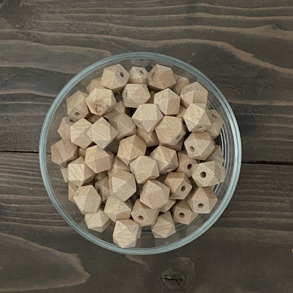 beech wood hexagon beads